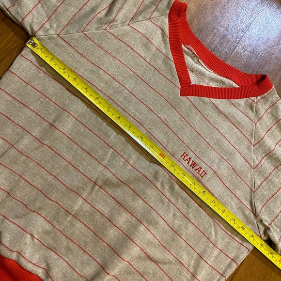 Vintage 70’s Champion Sweater Hawaii stripe S M V Neck 100% Authentic - Picture 4 of 6